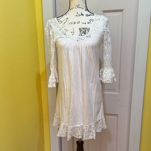 Moda International White Lace Tunic Dress